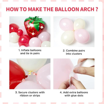 120pcs Strawberry Balloon Arch Garland Kit - Image 3