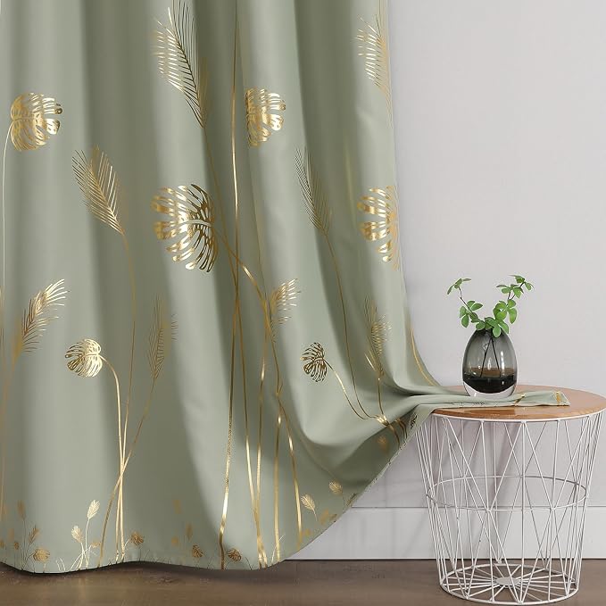 Sage Green Blackout Curtains for Living Room 108 Inch Length 2 Panels Set - Image 3