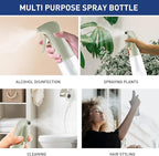 TANSHINE Continuous Spray Bottle for Hair,Ultra Fine Mist Water Hair Spray Bottles,Mister Spray Bottle,Refillable Plastic Sprayer for Hairstyling,Cleaning,Alcohol, Plants,Salons,6.8oz/200ml,Green