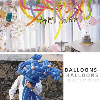 260 Balloons Multicolor, Thickened 100 Pack Long Balloons Twisting Skinny Magic - Image 3