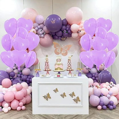 TONIFUL 30 Pcs Pale Lavender Heart Balloons 18Inch Heart Shape Foil Balloon | - Image 6