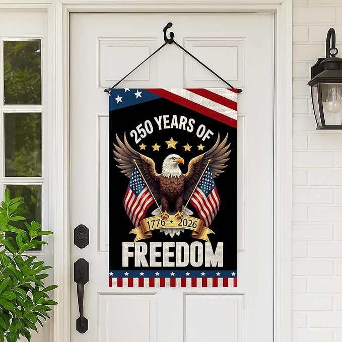 250 year anniversary Garden Flag, 250th birthday Freedom Patriotic Banner - Image 5