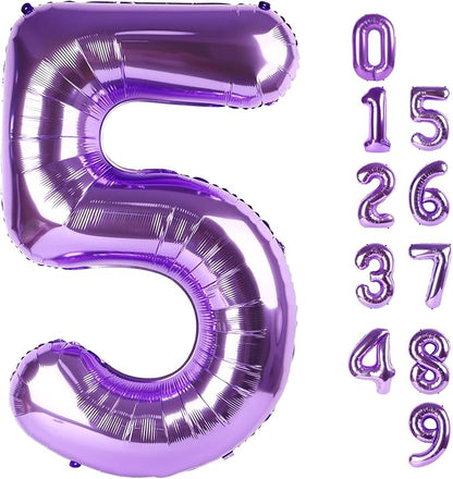 Number Balloons Purple 5 Balloon 40 Inch by Mluchee