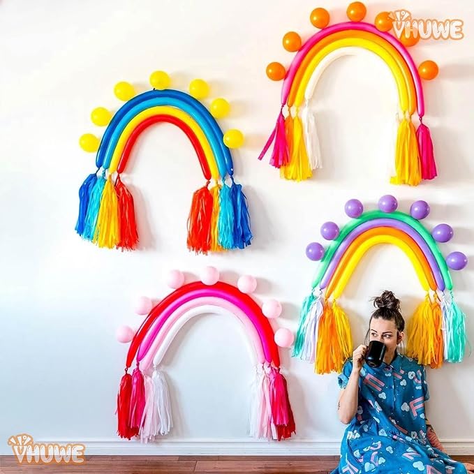 260 Balloons Yellow, Thickened 100 Pack Long Balloons Twisting Skinny Magic - Image 5