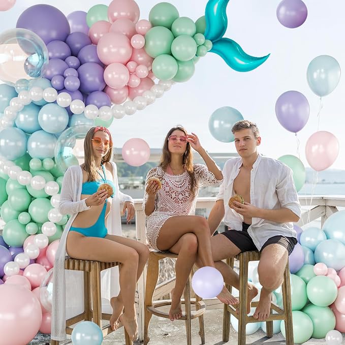 CROSSFINGERS Mermaid Balloon Garland Arch Kit Mermaid Birthday Decorations | - Image 8