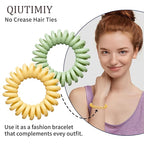 16Pcs Spiral Hair Ties, (Glossy Macaron&Dark) Hair Elastic Coils for Women and Girls, Waterproof Phone Cord Hair Scrunchies Accessories Bands for Ponytails and Updos