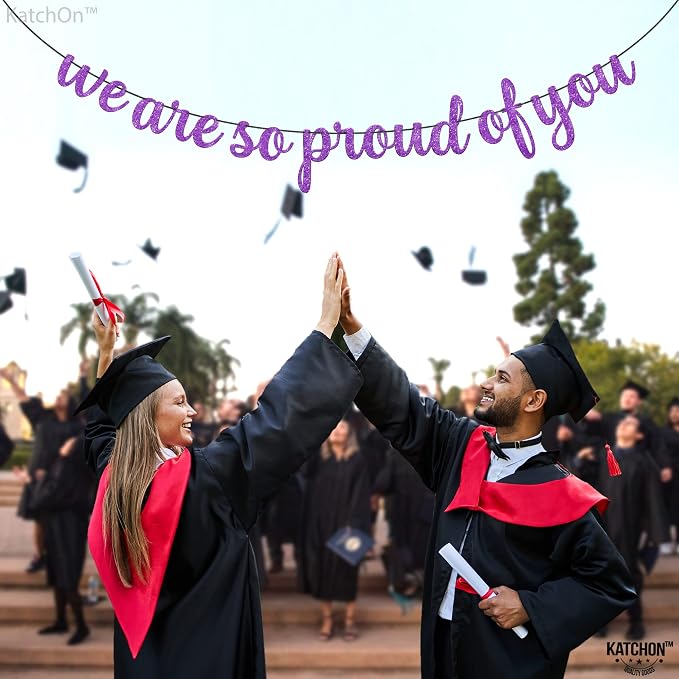 KatchOn Purple Graduation Decorations 2026 10 Feet | We are So Proud of You - Image 6