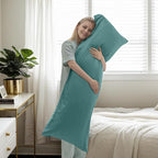 Body Cooling Pillow Cases Cover, Bamboo Rayon Pillowcases with Zipper Closure, Cool and Breathable Pillow Case for Hot Sleepers and Night Sweats, 20x54 inches, Teal