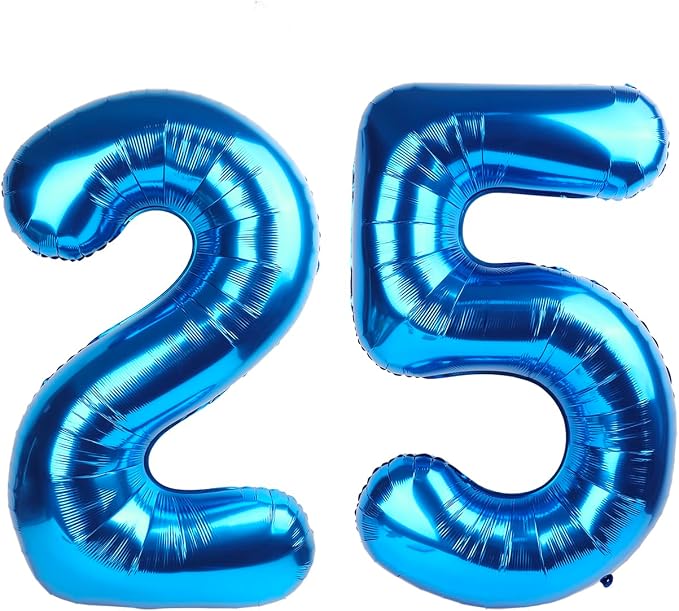 25 Balloon 40 inch Dark Blue Number Balloons by Enyeopd