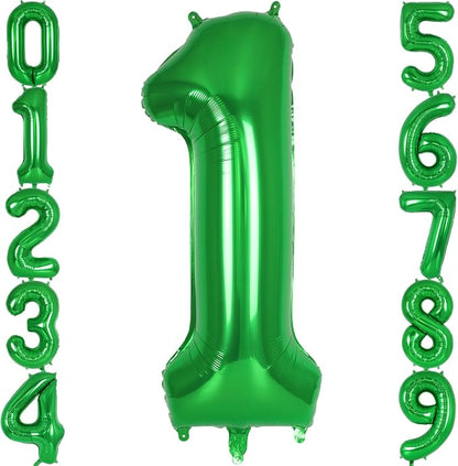 Dark Green Number 1 Balloon 40 Inch, Big Large Foil Helium Number Balloons by AIQINHU
