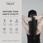 PREVIA Hydrating Biphasic Leave-In Conditioner Spray | Moisturizing & Anti-Frizz Reconstructive Treatment with White Truffle | Detangle & Repair Dry Damaged Hair | Vanilla & Bergamot Scent | 6.7 oz