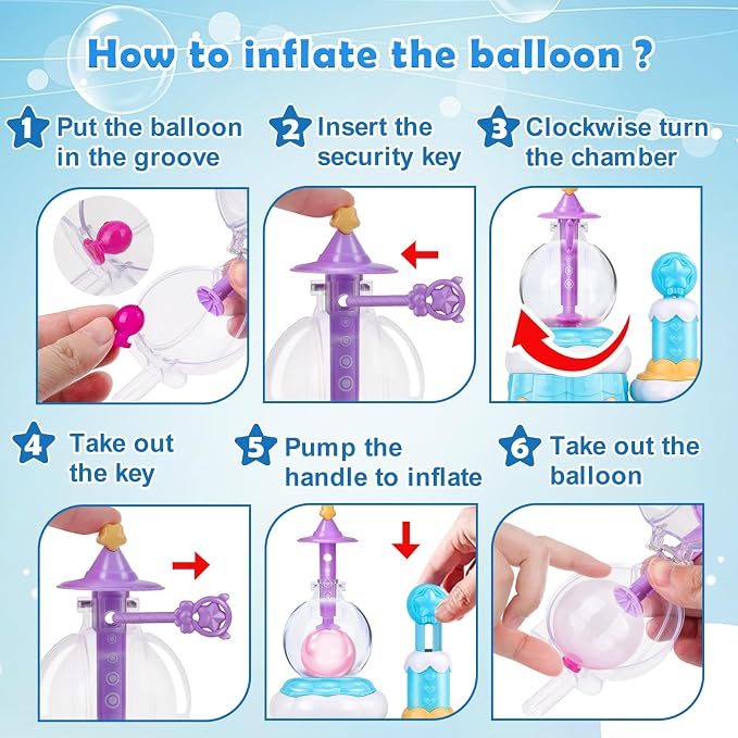 BTEC 195PCS DIY Princess Blue Magic Balloon Craft Kits, Girls Gifts Ages 3+ | - Image 6
