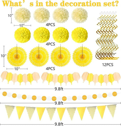 35PCS Party Decorations Paper Fan Hanging Set - Image 4