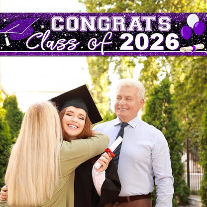Graduation Decorations 2026 Yard Sign Large Class of 2026 Banner Purple | - Image 7