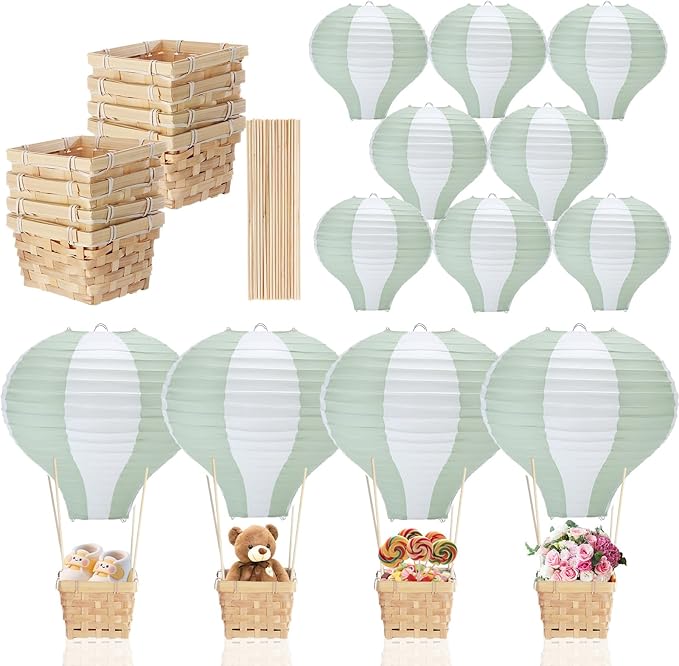 Meooeck 8 Sets Hot Air Balloon Tables Centerpieces, Sage Green | Classroom by Meooeck