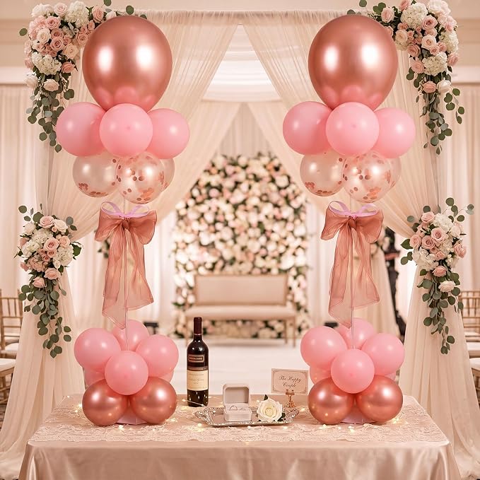 Hollowfly 2 Sets Rose Gold and Pink Balloon Stands - Image 5