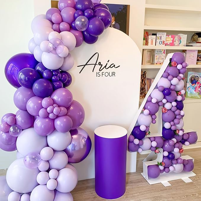PartyWoo Purple Balloons 50pcs Latex Helium Balloons 12 Inch | Birthday Baby - Image 6