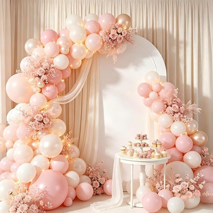 Pink White Balloon Garland Arch Kit 160Pcs Pink White Latex Balloons - Image 3