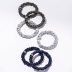slip Skinnies The Midnight Collection | Pure Silk Skinny Scrunchies Set | 100% Mulberry Silk, Anti-Crease, Ultra Soft, Gentle on Hair, Prevents Breakage | Set of 6, Stylish & Durable