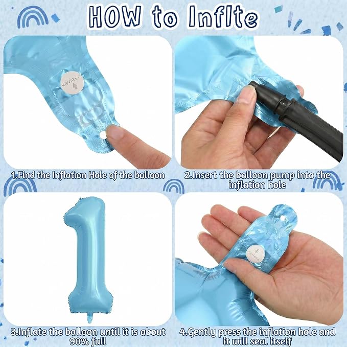 Pearlescent Blue Number 11 Balloon 40 Inch, Large Light Blue Foil 11th Birthday - Image 5