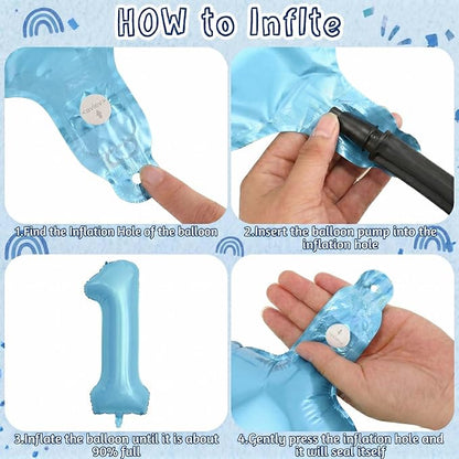 Pearlescent Blue Number 11 Balloon 40 Inch, Large Light Blue Foil 11th Birthday - Image 5