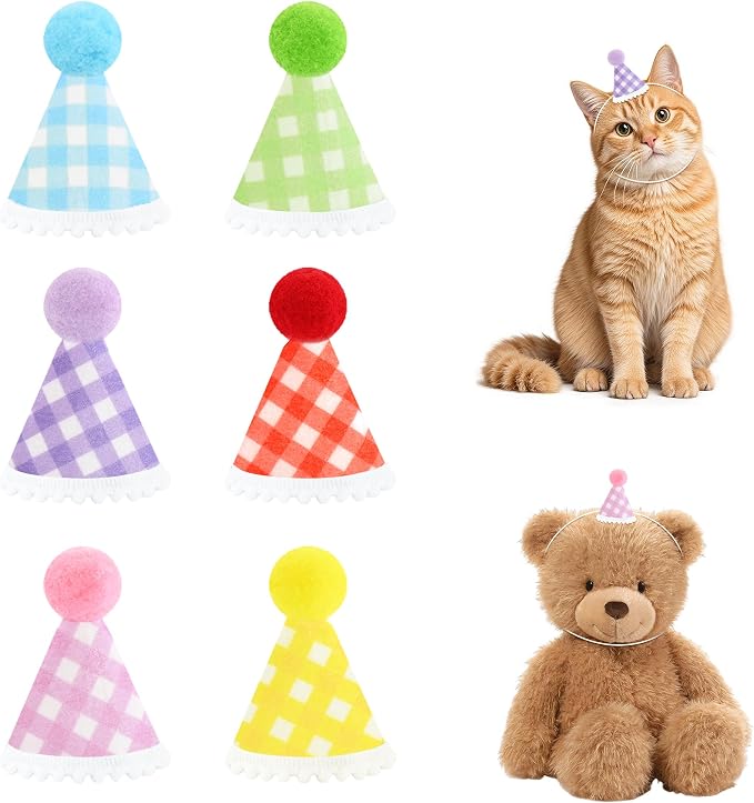 CANREVEL Mini Party Hats for Stuffed Animals Headwear, Birthday Hats by CANREVEL