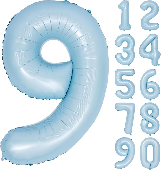 40 In Matte Blue Number Balloons Helium Foil Mylar Balloon Party Digital 9 | by Exquisitehighqualitypartydecorationstomeetyoureveryneed%EF%BC%81