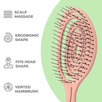 Ninabella Detangling Hair Brush for Women & Men - Does not Pull - Straightening Brushes for Straight & Curly Hair - Unique Spiral Hairbrush - Rose Gold