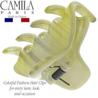 Camila Paris CP3196 French Hair Clip for Women, Small, Gray and Green 2 inches Girls Hair Claw Clips Jaw Fashion Durable Styling Hair Accessories for Women, Strong Hold No Slip Grip, Made in France