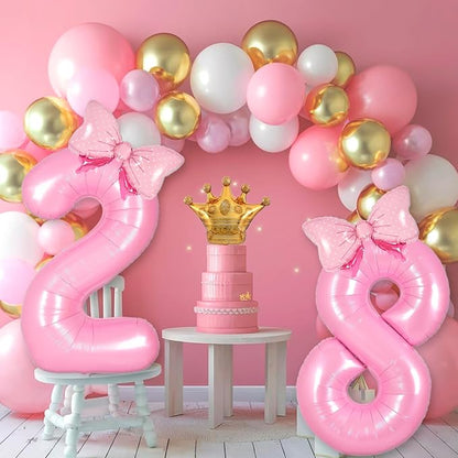 Pink Coquette Birthday Decorations 38 Balloon Numbers - Image 7