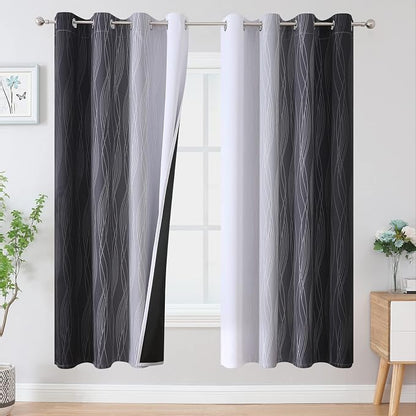 Full Room Darkening Blackout Curtains 72 Inch Length 2 Panels Set, Ombre by ESTELARTEXTILER