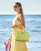 TOPDesign Travel Toiletry Bag for Women, Puffer Large Toiletry Bag, Lightweight Cosmetic Makeup Organizer with Handle for Traveling, Accessories, Essentials, Toiletries (Light Green)