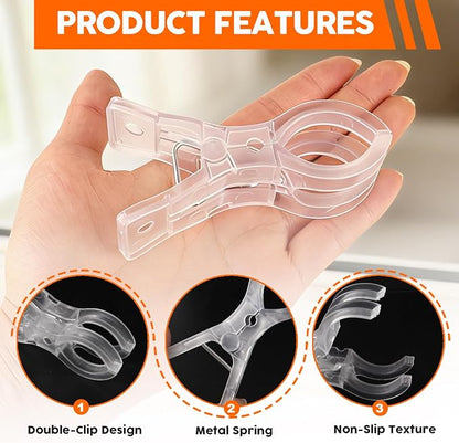 10 Pack Clear Balloon Arch Clips, 3 1/2 x 1 x 1 4/5 Inch balloon arch clamps - Image 2