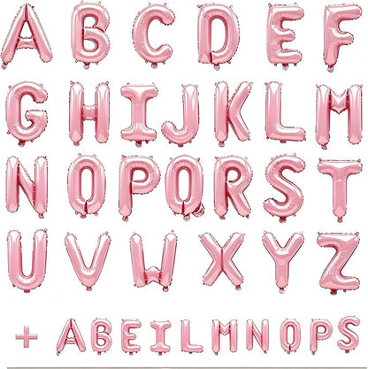 36 Pcs Pastel Pink Letter Balloons, Custom A-Z Set - Image 2