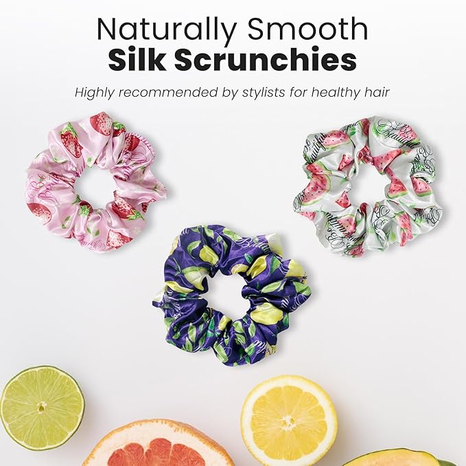 cute fruit design scrunchies for all hair type 10pack elastic hair band great for ponytails XL srcunchies set these soft hair ties is great for every occasion