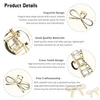 Bow Hair Claw Clips Gold Metal Hair Clips Strong Hold Nonslip Hair Jaw Clips for Thin Thick Hair Stylish Hair Accessories for Women Girls