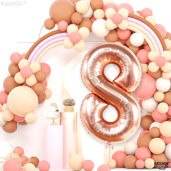 KatchOn Rose Gold 8 Balloon Number 40 Inch, Number 8 Balloon | 8th Birthday - Image 3
