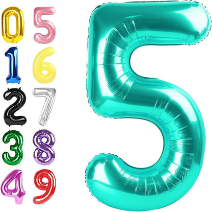 Happy Birthday Balloon 40 Inch Blue-Green 4 Balloon by Argthjy