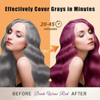 Hair Dye Shampoo 3 in 1, Long-Lasting Gray Hair Coverage, Hair Color Shampoo with Herbal Ingredients, Easy Application Shampoo Para Canas for Women Men 16.9 Fl Oz (Dark Red Wine)