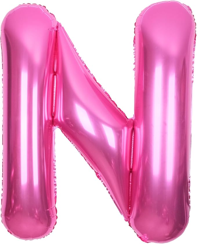 SUWEN 40 Inch Hot Pink Large N Letter Balloons Big Foil Helium Letter A-Z | by SUWEN