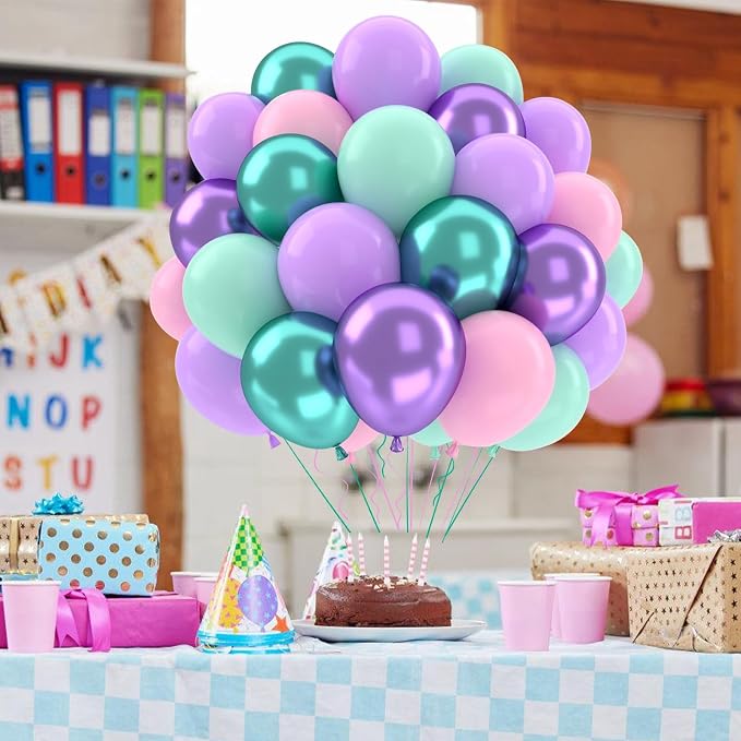 Patimate Mermaid Party Balloons Set - Image 7