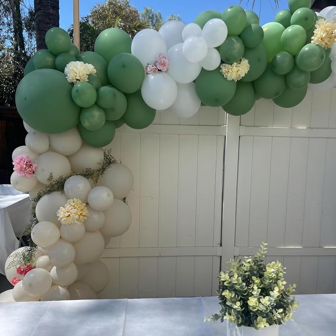 Sage Green Balloons for Boho Baby Shower Bridal Shower Birthday Decorations | - Image 4