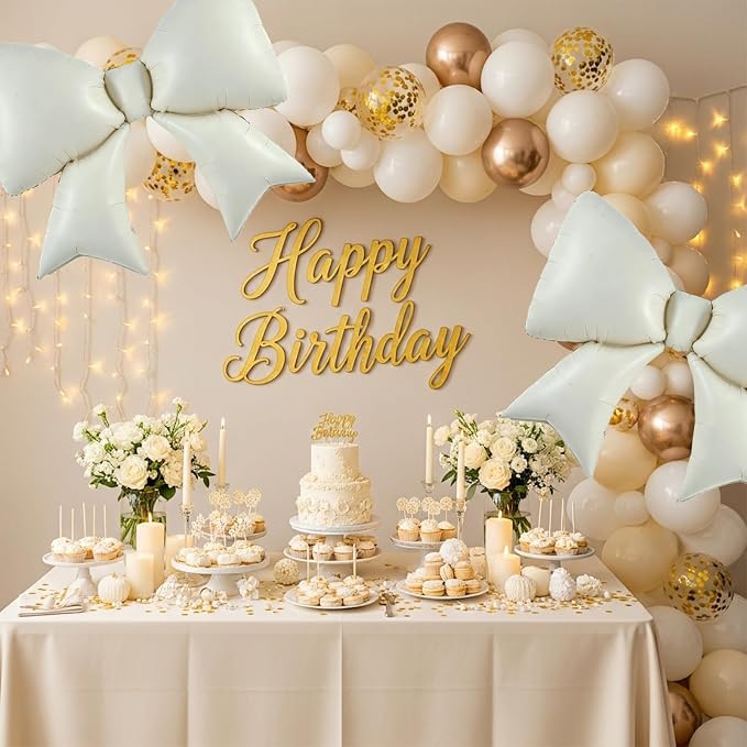 Vuzvuv 5Pcs 38 Inch Giant White Bow Balloon - Image 6