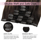 Pro2.0 Clip in Hair Extensions Real Human Hair 22inch 7pcs #2/6/2 Balayage Dark Brown to Chestnut Brown Real Hair Extensions Clip in Human Hair 120g（#2/6/2-22inch）
