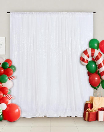 Eternal Beauty White 3mm Sequin Backdrop 8x10 Ft - Image 3