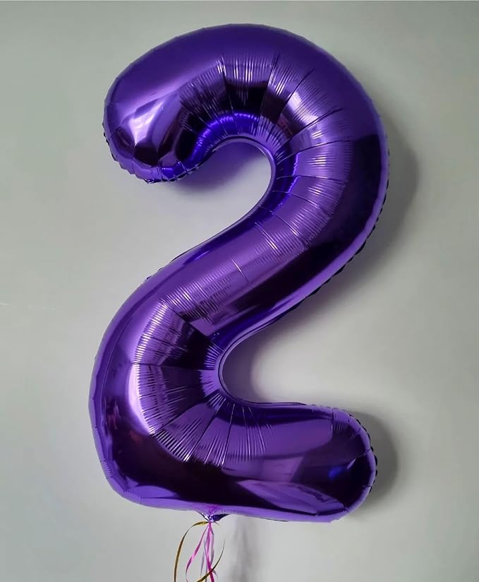 Number 21 Purple Balloons 40 Inch Giant Purple 12 Number Foil Helium Balloons - Image 7