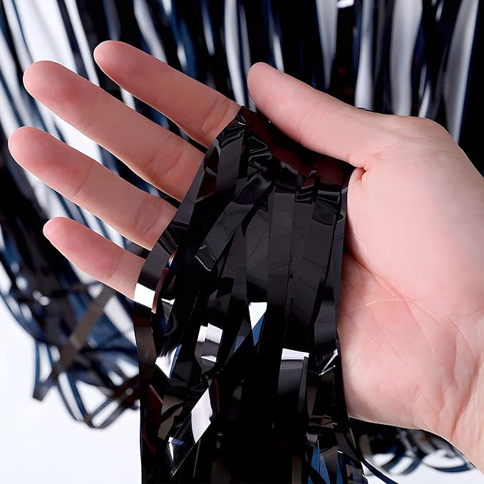 Black Tinsel Backdrop Curtain - Image 4