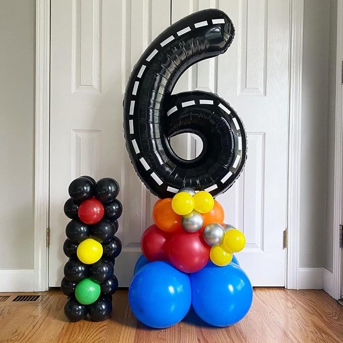 Race Car Number 0 Balloons, 40 Inch Birthday Balloons Two Fast Balloon Race - Image 5