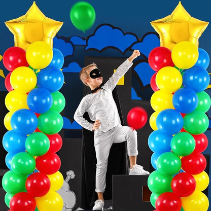Seematn 2 Sets Balloon Stand Kit Hero Themed Party Decor 142 Pcs Adjustable - Image 6