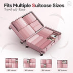 Veken 9/11 Set Compression Packing Cubes for Travel Essentials,Compressible Expandable Large Luggage Suitcase Organizer Bags for Clothing,Durable Space Saver Storage Bags with Toiletry Bags(Pink)